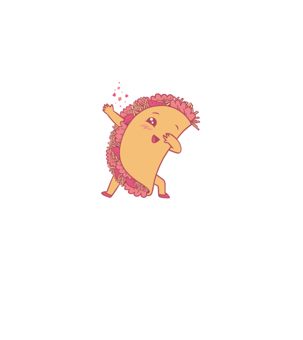 Kawaii Taco DAB model negru pe tricou
