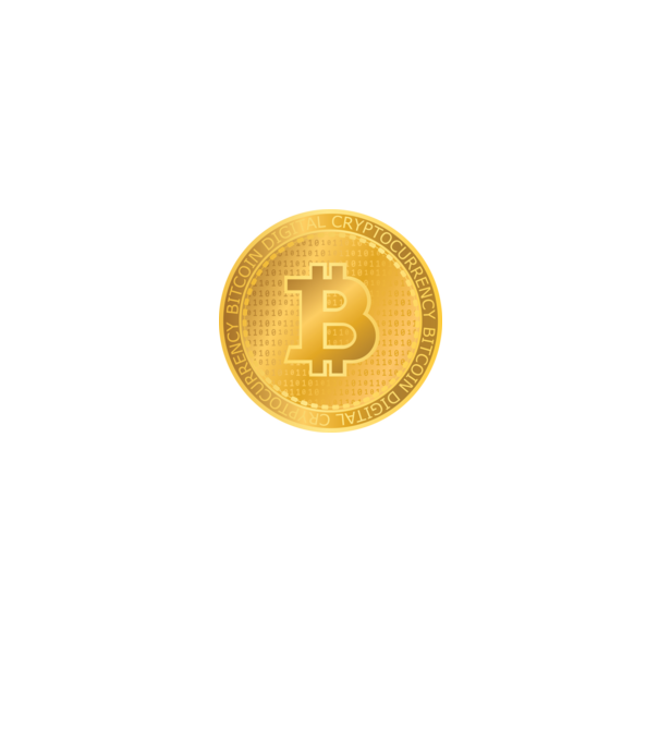 Monedă de aur Bitcoin model negru pe tricou