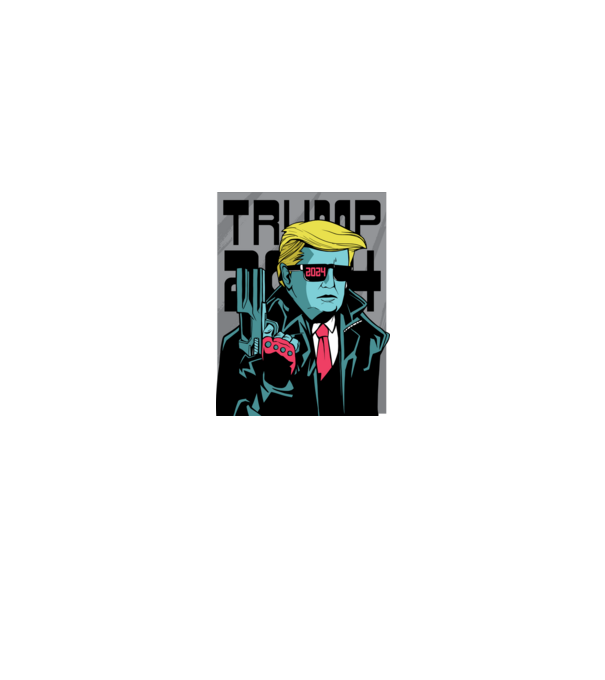 Trump Terminator 2024 model negru pe tricou