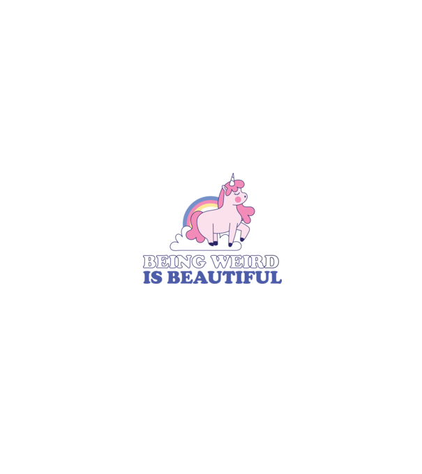 A fi ciudat este minunat Unicorn model alb/roșu pe tricou