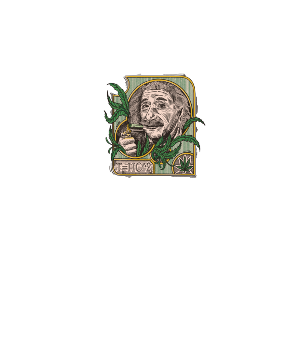 Einstein Marijuana THC model negru pe tricou