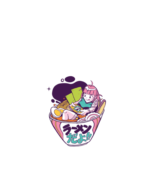 Ramen Anime Gamer fată model portocaliu pe tricou