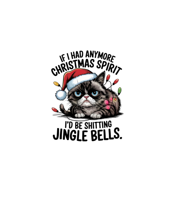 Christmas Spirit Grumpy Cat Alb model alb pe tricou