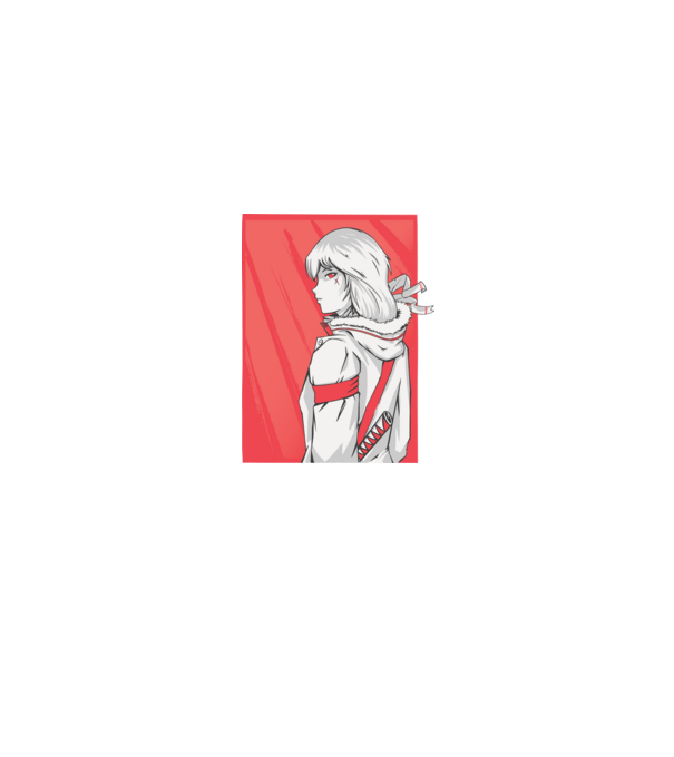 Anime fată Războinic model negru pe tricou