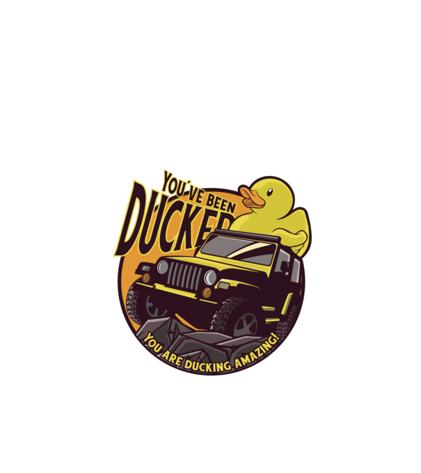'You''ve been ducked - Off road SUV' model negru pe tricou