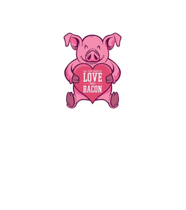 All you need is love and bacon model negru pe tricou