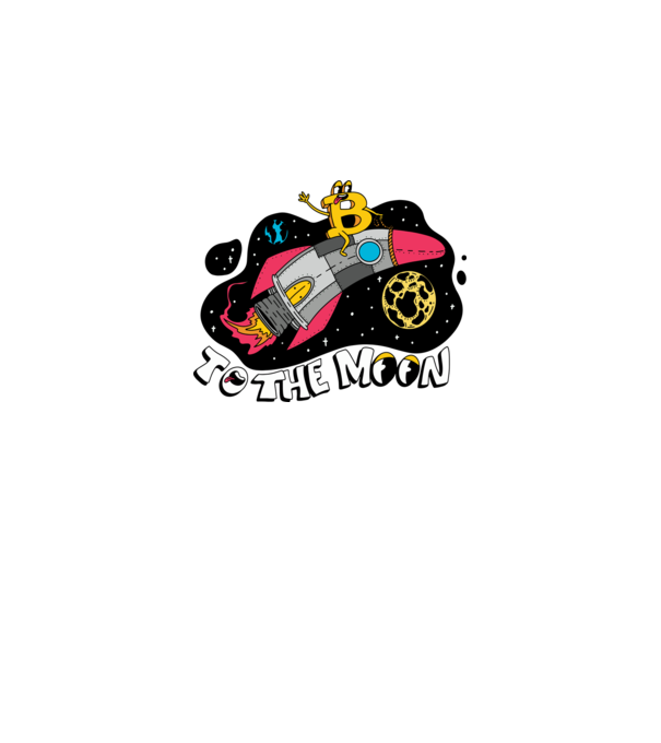 Bitcoin to the moon model gri pe tricou