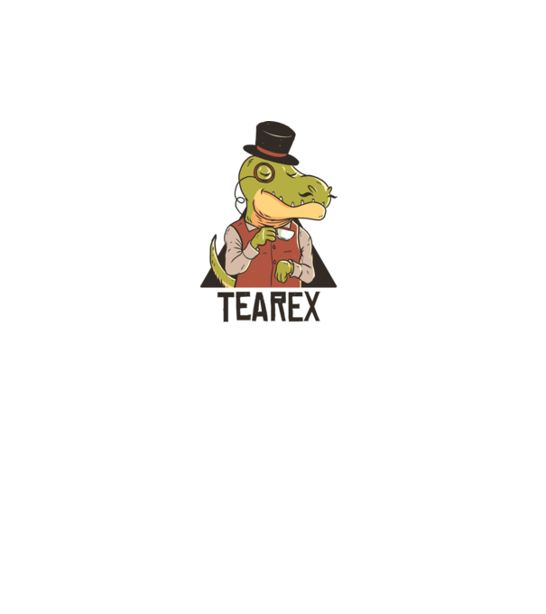Tea Rex dinozaur cu ceai model alb pe tricou