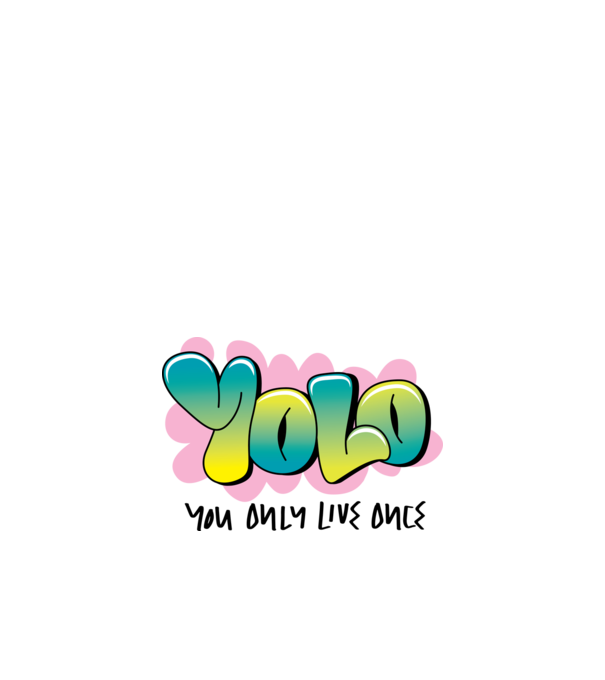 YOLO - You only live once model alb pe tricou