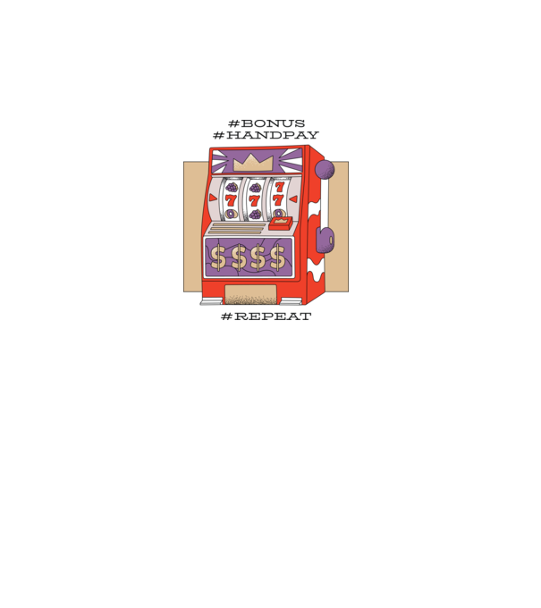Slot machine model alb pe tricou