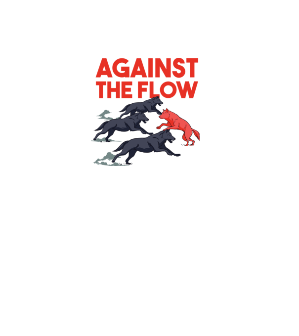 Against the flow - Împotriva curentului model alb pe tricou