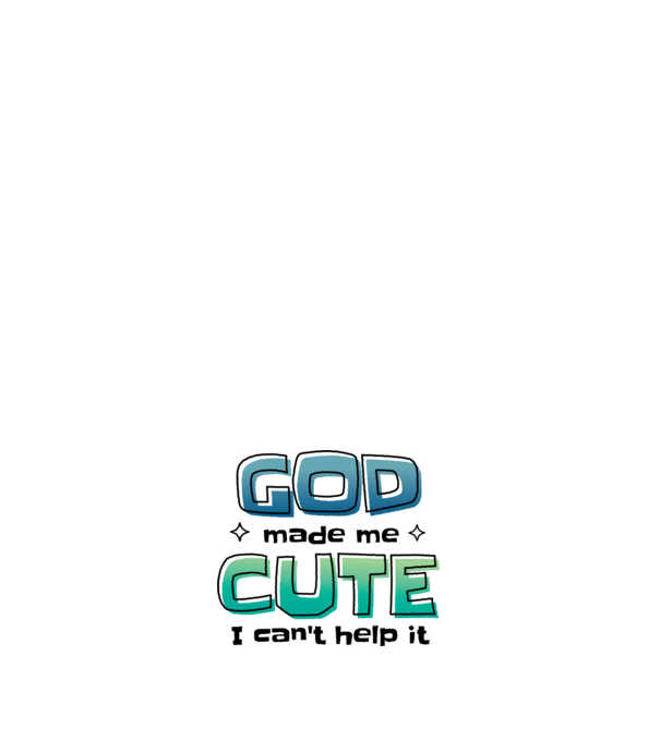 God made me cute model negru pe tricou