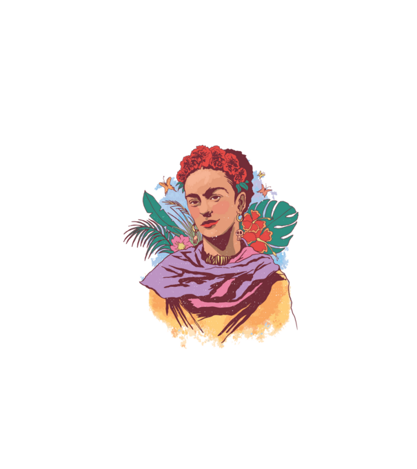 Portret Frida Kahlo model alb pe tricou