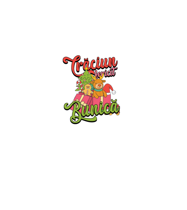 CRĂCIUN FERICIT BUNICĂ model negru pe tricou