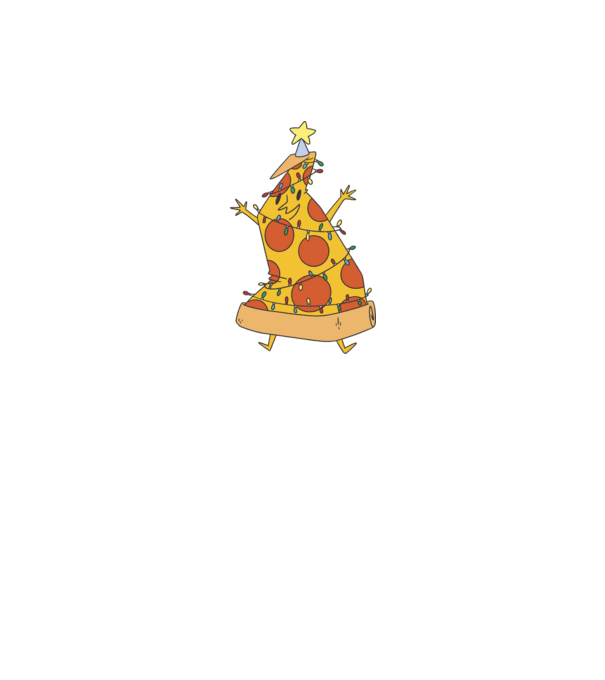 Pizza pom de Crăciun model negru pe tricou