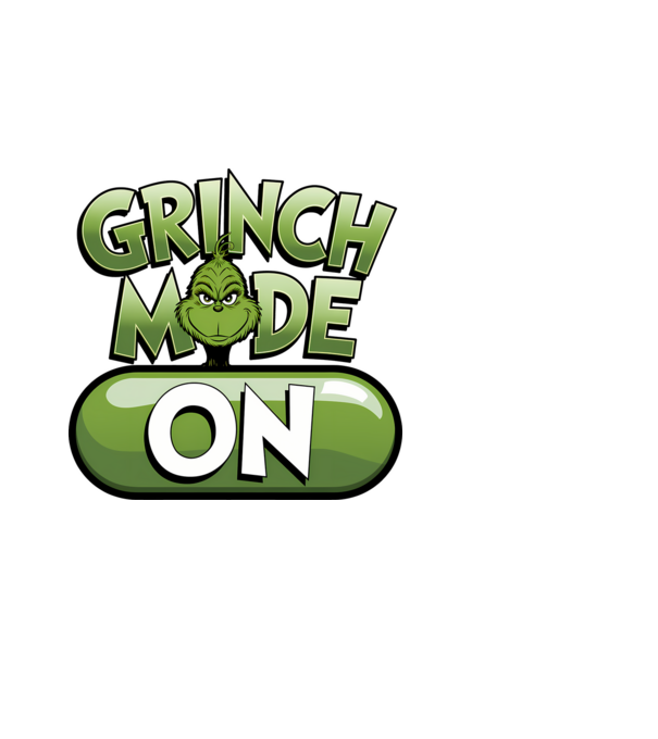Grinch mode ON model negru pe tricou
