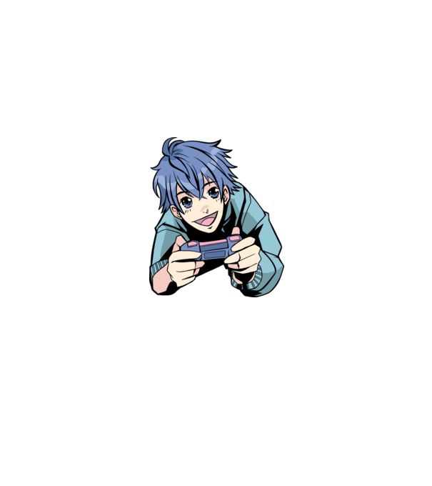 Anime băiat Gamer model alb pe tricou