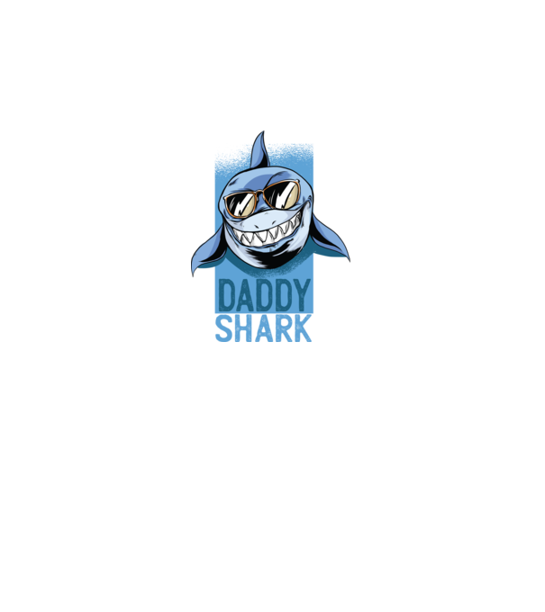Daddy Shark tricou pentru tata model negru pe tricou
