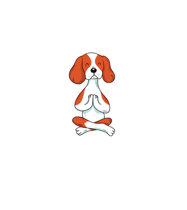 Yoga Drăguț Câine Beagle model negru pe tricou