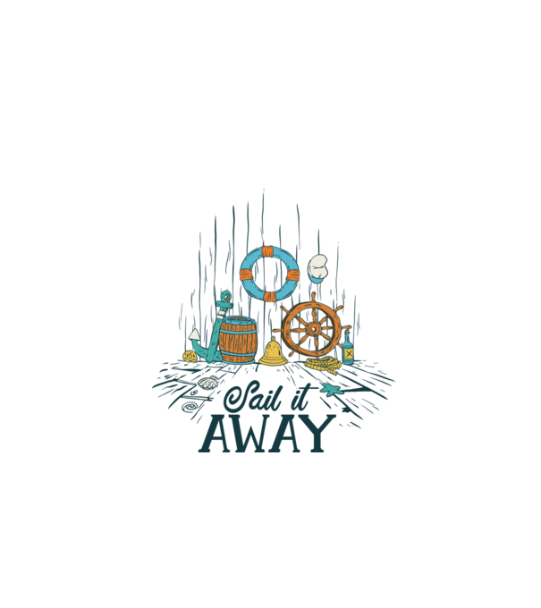 Sail it away model alb pe tricou