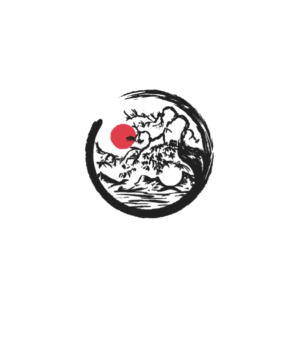Yin-Yang Bonsai model alb pe tricou