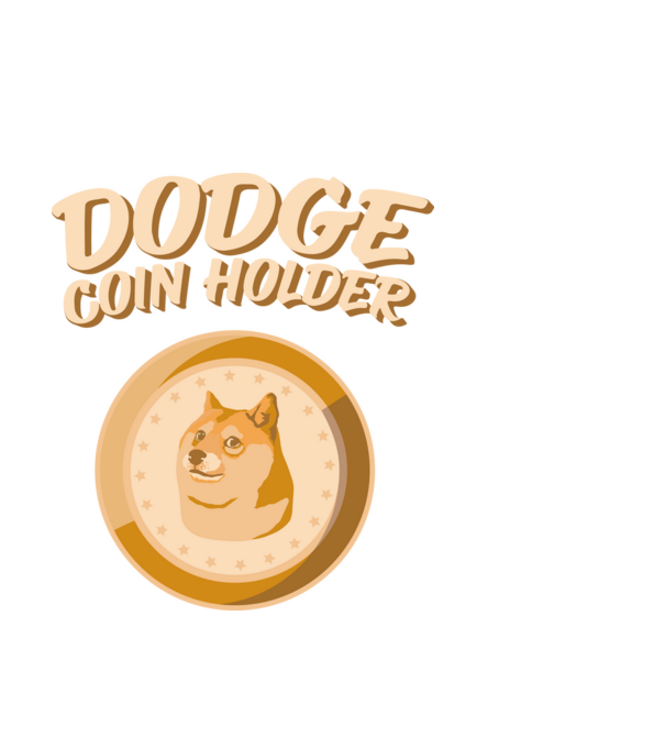 Doge Coin Holder model negru pe tricou