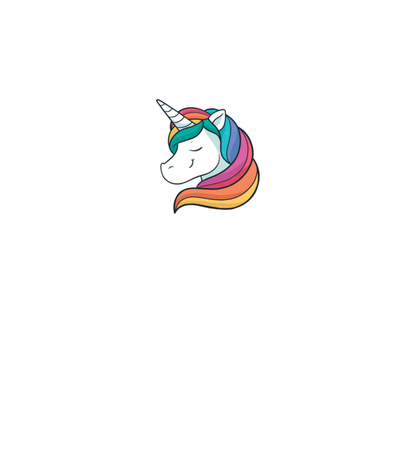 Cap de unicorn model alb pe tricou