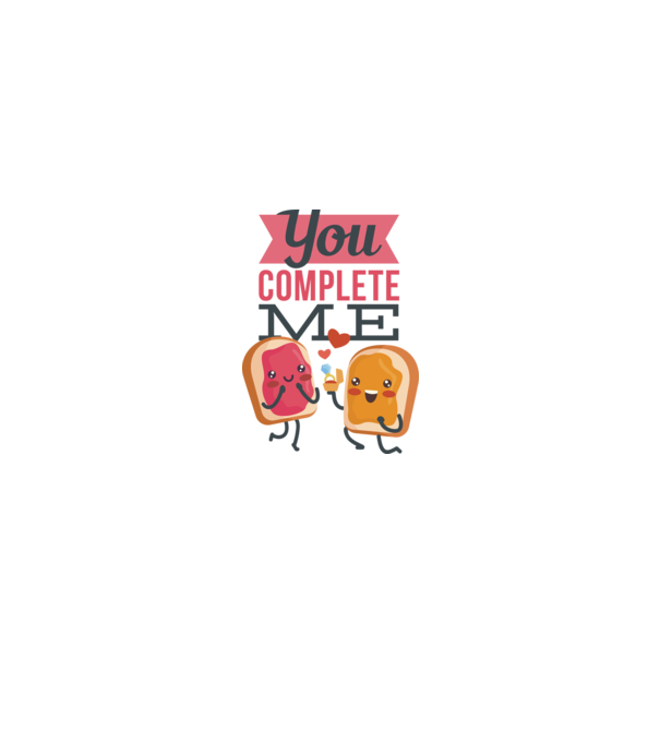 'You Complete Me Tricou drăguț pentru Valentine''s Day' model alb pe tricou