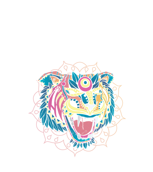 Tigru Mandala model negru pe tricou