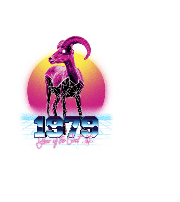 1979 Year of the Goat model negru pe tricou
