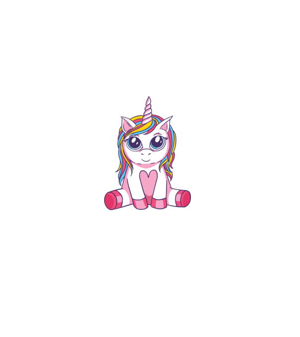 Unicorn drăguț model alb pe tricou