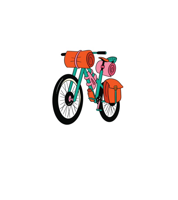 Bicicletă Drumeție model gri pe tricou