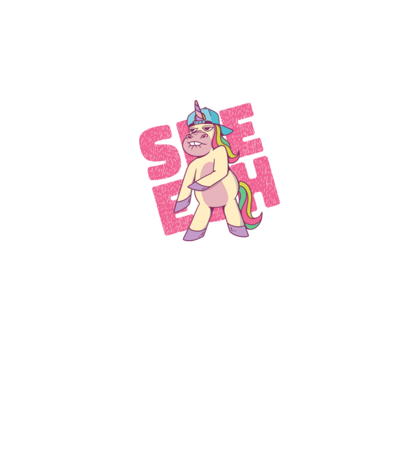 Unicorn Shesh model albastru închis pe tricou