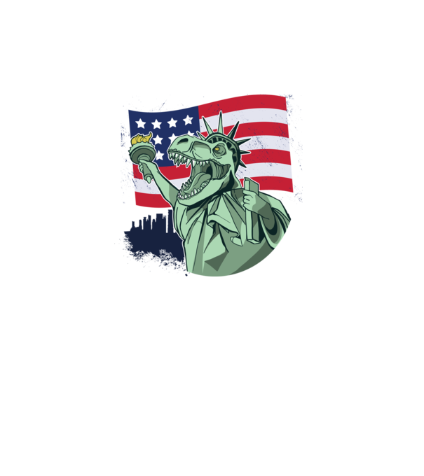 Ziua Independenței americane 4 iulie T-rex model alb pe tricou