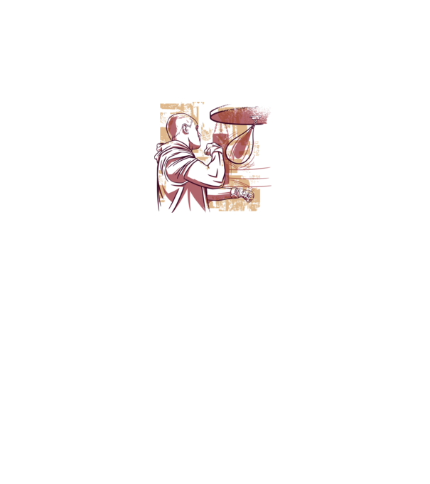 Pugilist model alb pe tricou