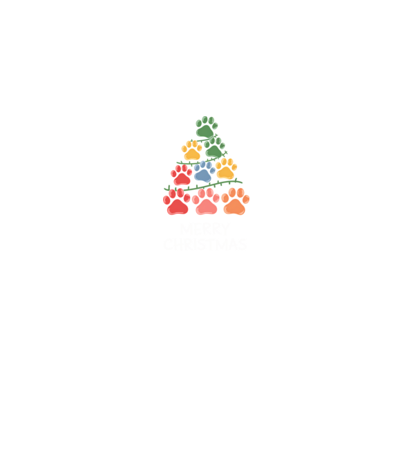 Merry Christmas Paws Negru model negru pe tricou