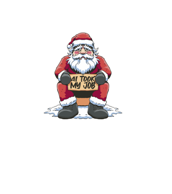 AI took my job Santa model negru pe tricou