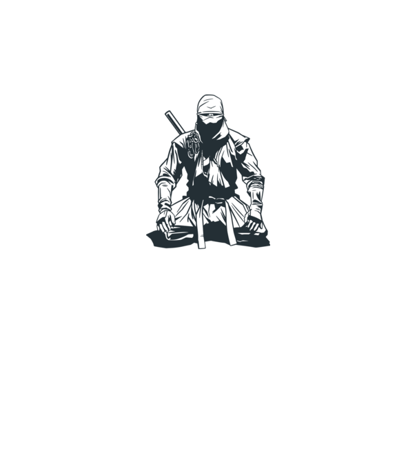Ninja model gri pe tricou