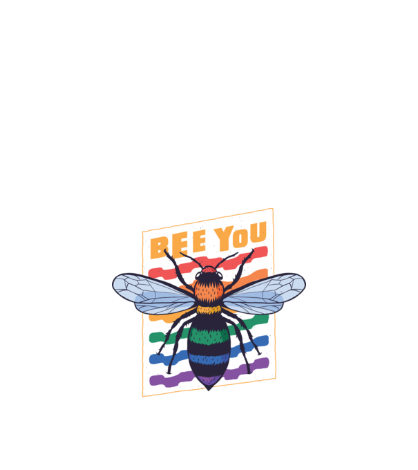 Bee You Pride model negru pe tricou
