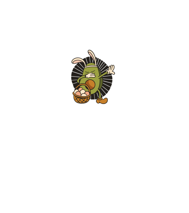 Avocado de Paște DAB model gri pe tricou