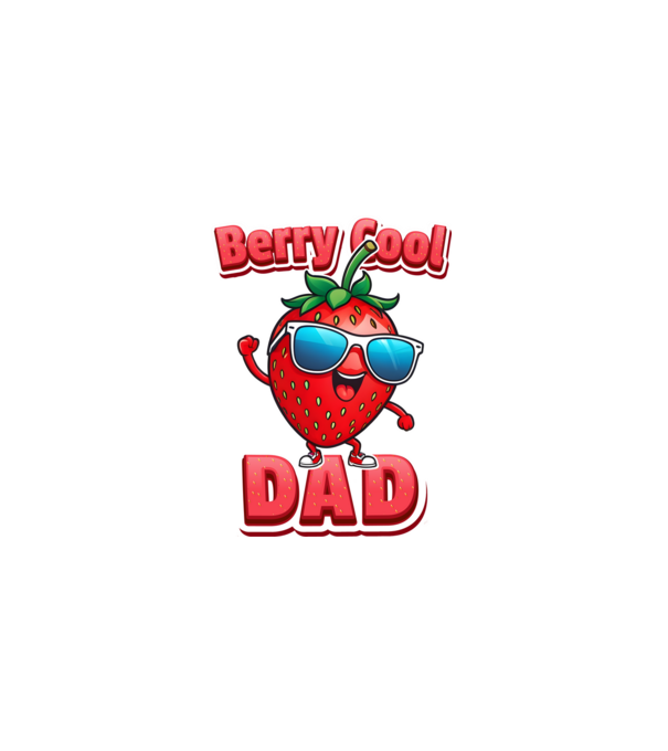 Berry Cool Dad Strawberry model negru pe tricou