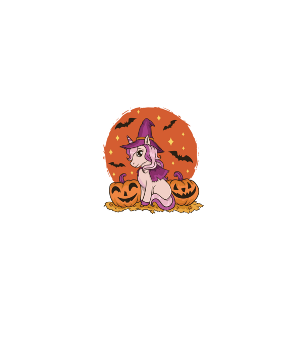 Unicorn Halloween model negru pe tricou