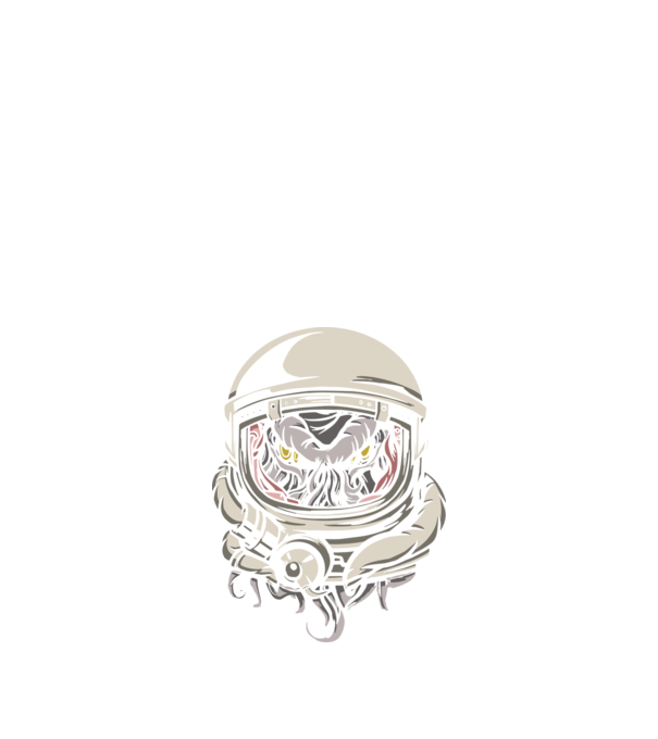 Cthulhu Astronaut model negru pe tricou