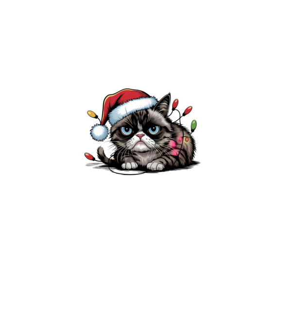 Christmas Spirit Grumpy Cat Negru model negru pe tricou