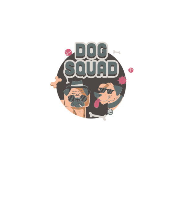 Dog squad model alb pe tricou
