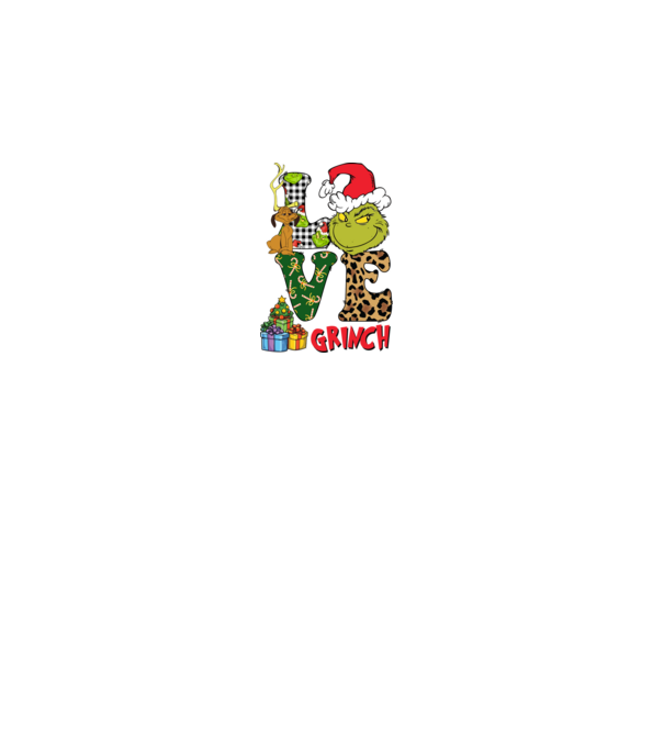 Love Grinch model gri pe tricou