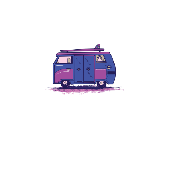 Mașină de camping model alb pe tricou