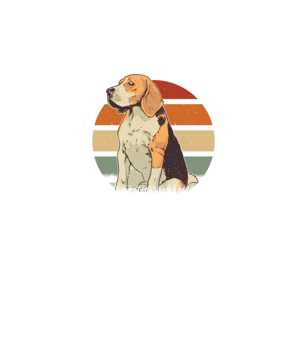 Beagle Retro Sunset model negru pe tricou