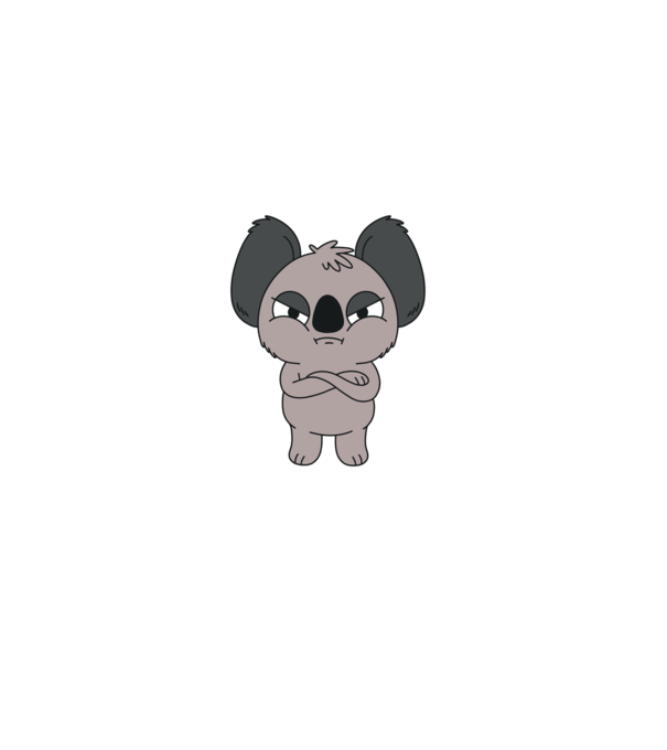 Koala Supărat model albastru deschis pe tricou