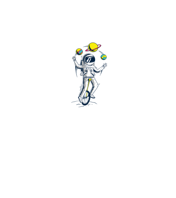 Jongler Astronaut model roz pe tricou